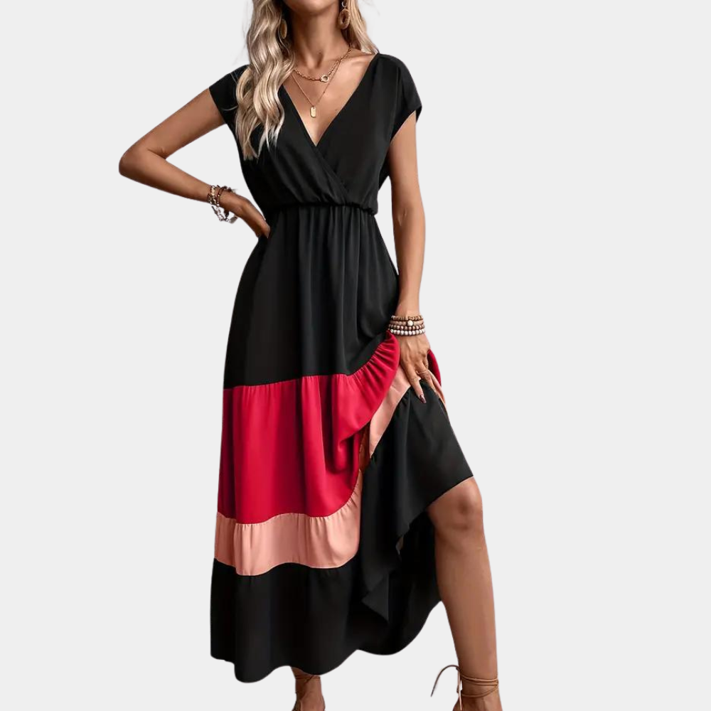 Casual damesjurk met v-hals voor de zomer