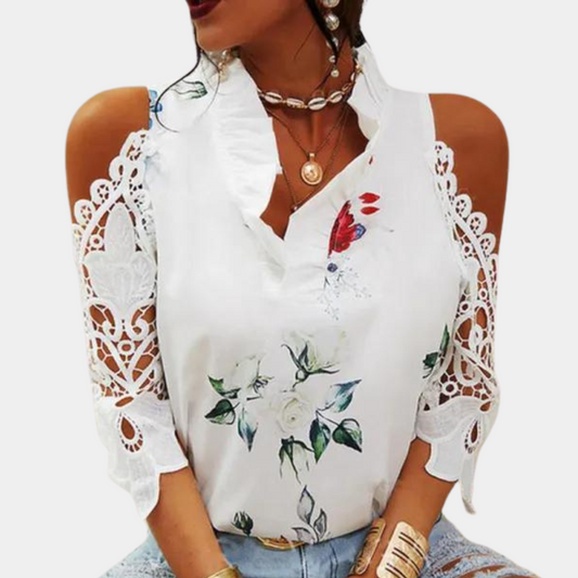 Elegante damesblouse met bloemmotief voor de zomer