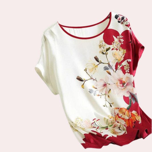 Zomerse gebloemde damesblouse