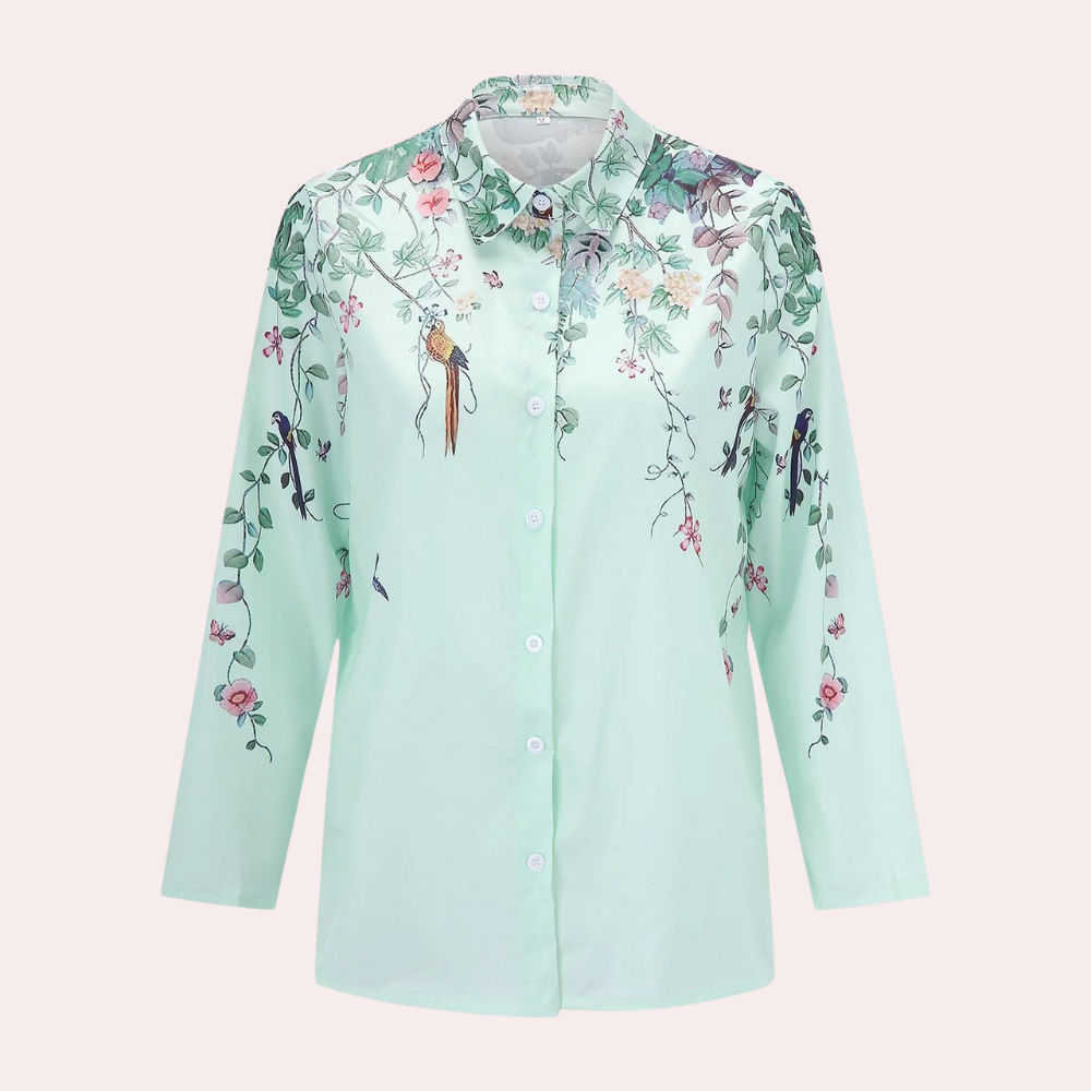 Zomerse gebloemde damesblouse