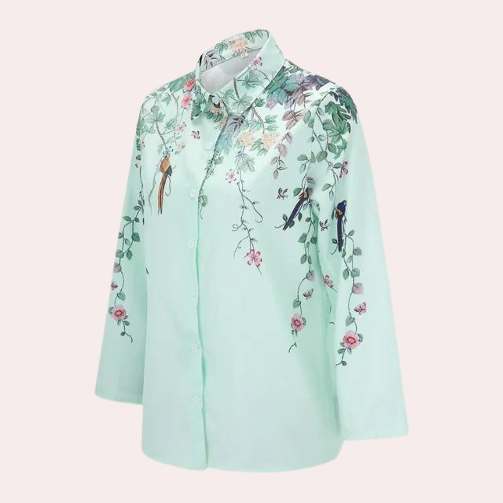 Zomerse gebloemde damesblouse