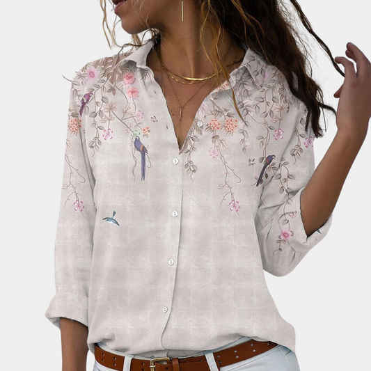 Zomerse gebloemde damesblouse