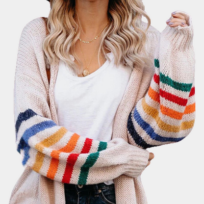 Zomerse damescardigan met regenboogprint