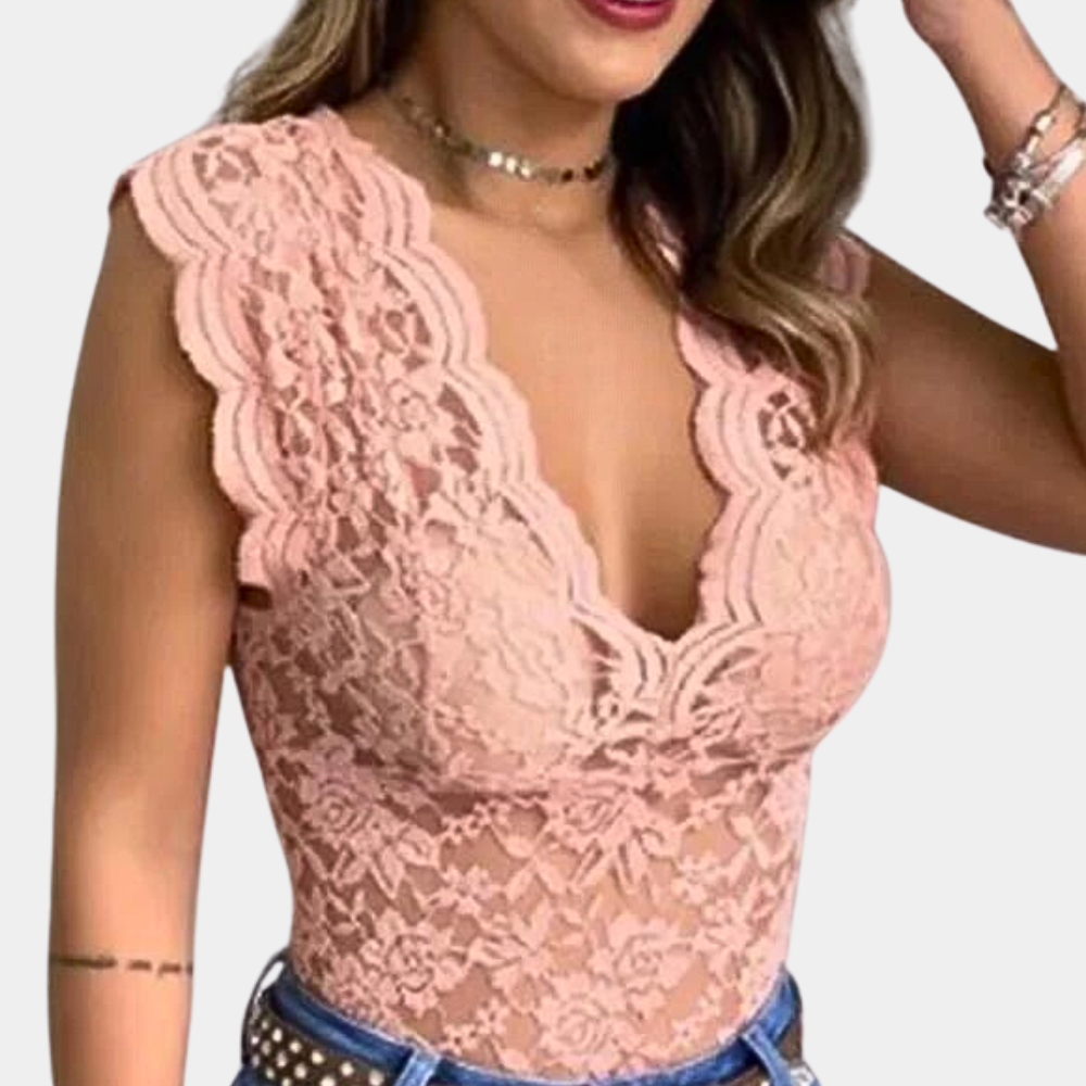 Zomerse trendy kanten blouse voor dames