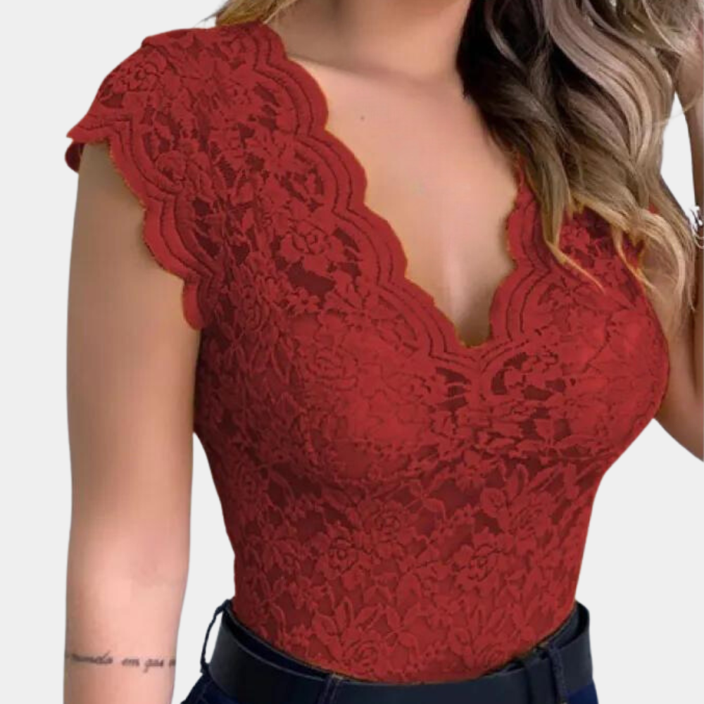 Zomerse trendy kanten blouse voor dames