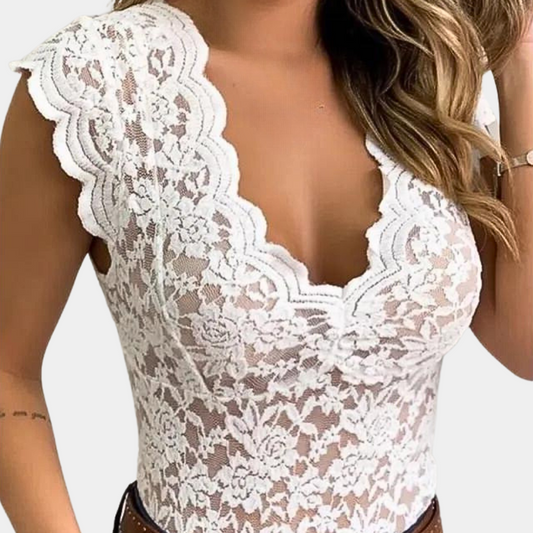 Zomerse trendy kanten blouse voor dames