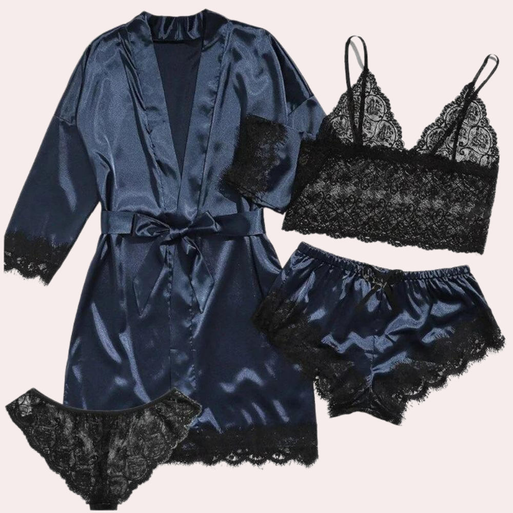 Luxe 4-delige zomerse slaapjurk voor dames