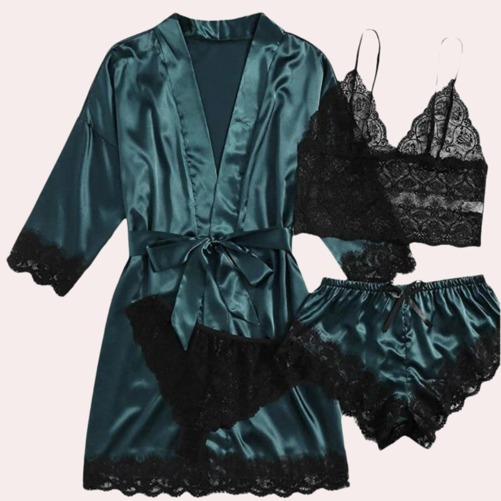 Luxe 4-delige zomerse slaapjurk voor dames