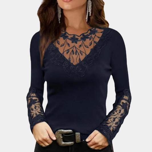 Stijlvolle kanten damesblouse voor de zomer