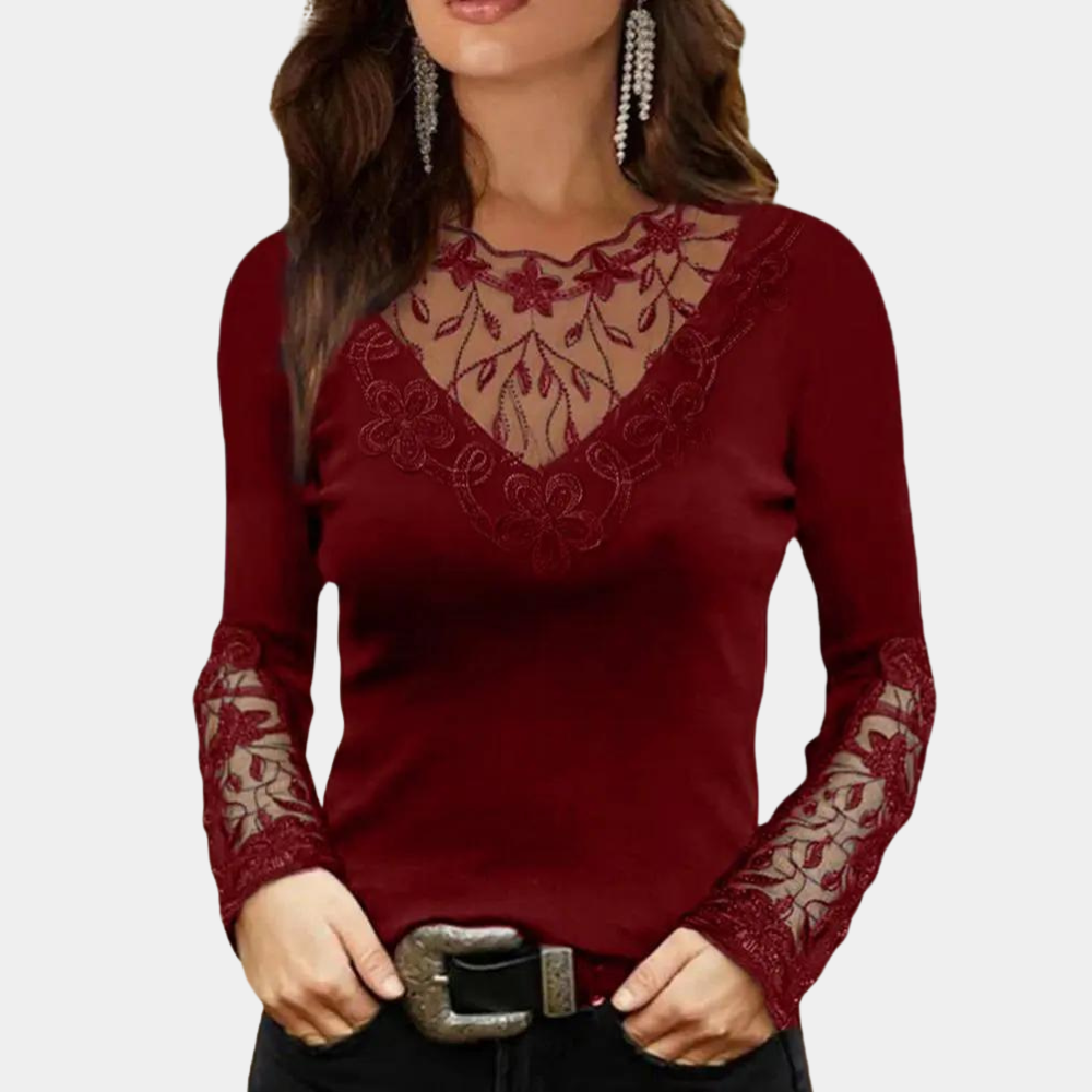 Stijlvolle kanten damesblouse voor de zomer