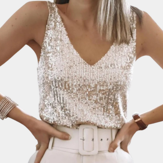 Elegante zomertop voor dames met glitter