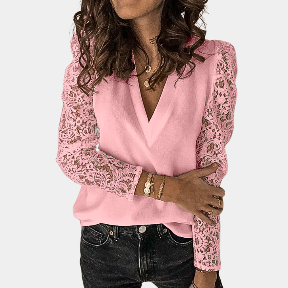 Trendy damesblouse met v-hals voor de zomer