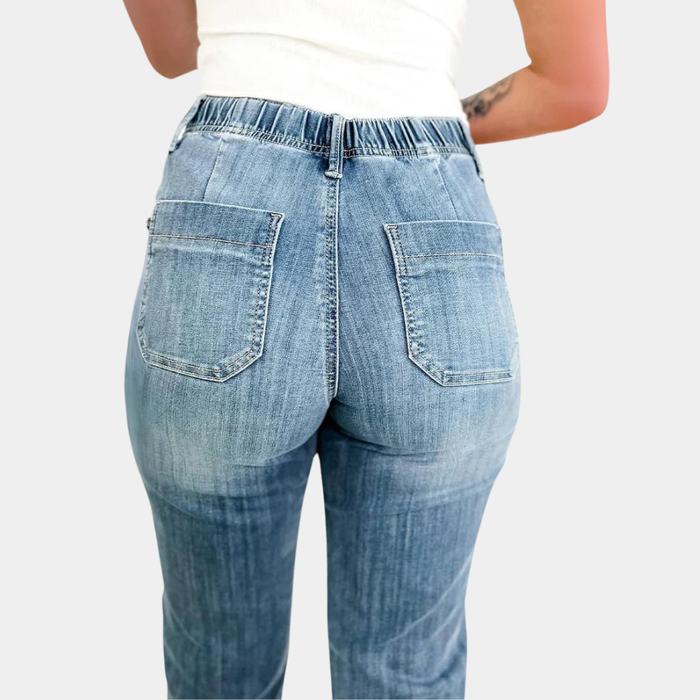 Zomerse broek met hoge taille en koord voor dames