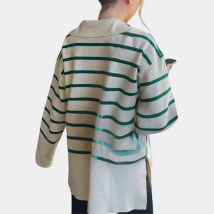 Gestreepte oversized damestrui voor de zomer