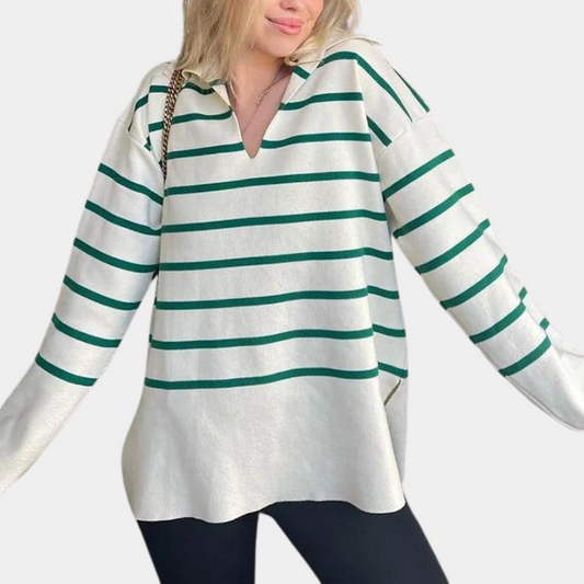 Gestreepte oversized damestrui voor de zomer