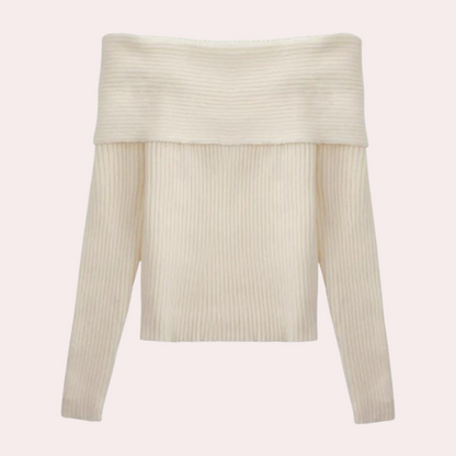 Leorina - Chique Gebreide Off-Shoulder Damestrui voor Lente en Zomer