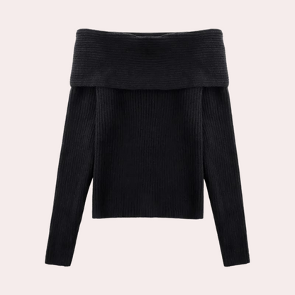 Leorina - Chique Gebreide Off-Shoulder Damestrui voor Lente en Zomer