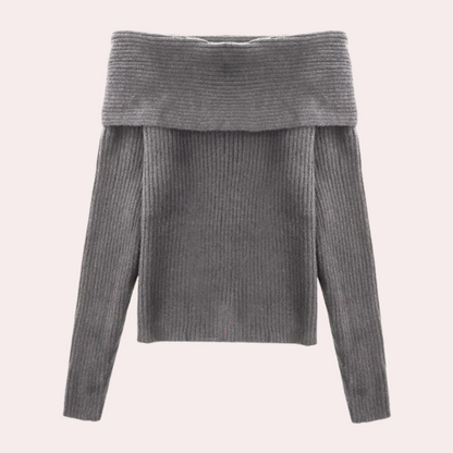 Leorina - Chique Gebreide Off-Shoulder Damestrui voor Lente en Zomer