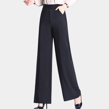Weronika - Elegante Hoge Taille Broek met Wijde Pijpen voor Dames - Zomerse Stijl
