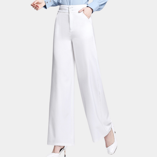 Weronika - Elegante Hoge Taille Broek met Wijde Pijpen voor Dames - Zomerse Stijl