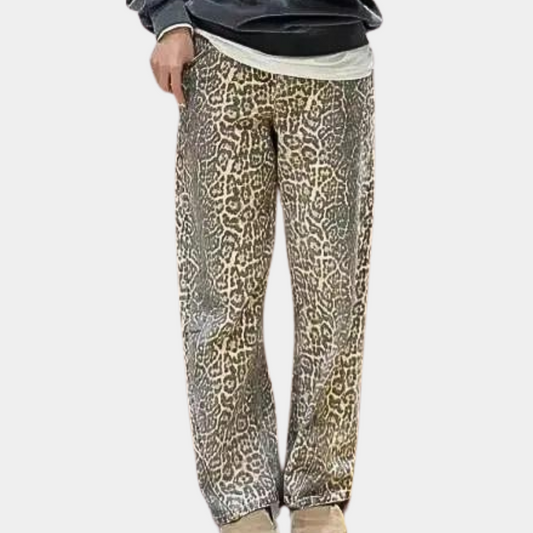 Malena - Dames zomerjeans met luipaardprint