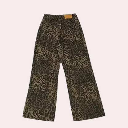 Xenobia - Dames modieuze zomerjeans met luipaardprint