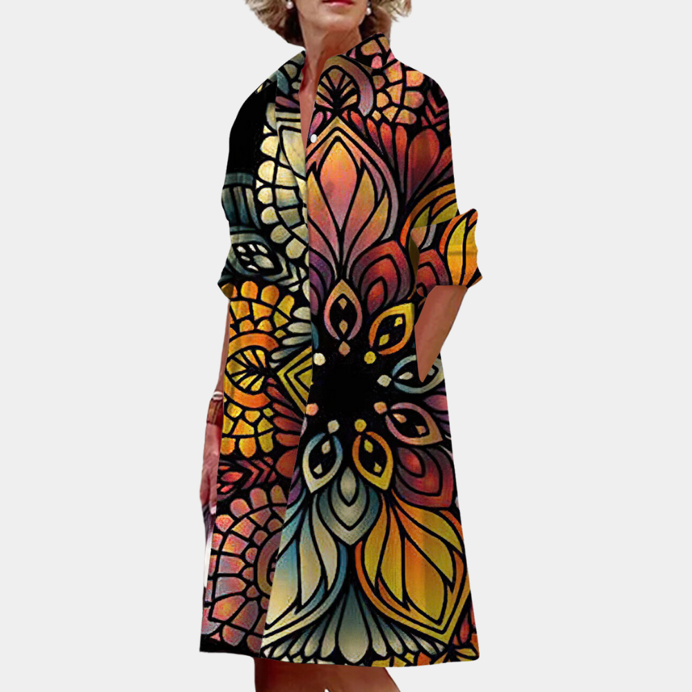 Trendy zomerse midi-jurk voor dames met print