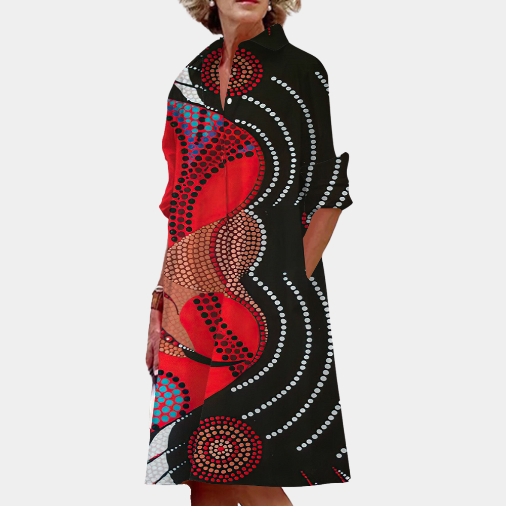Trendy zomerse midi-jurk voor dames met print