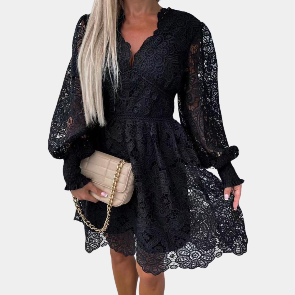 Zomerse kanten midi-jurk voor dames
