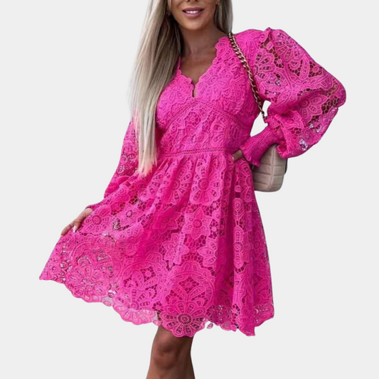 Zomerse kanten midi-jurk voor dames