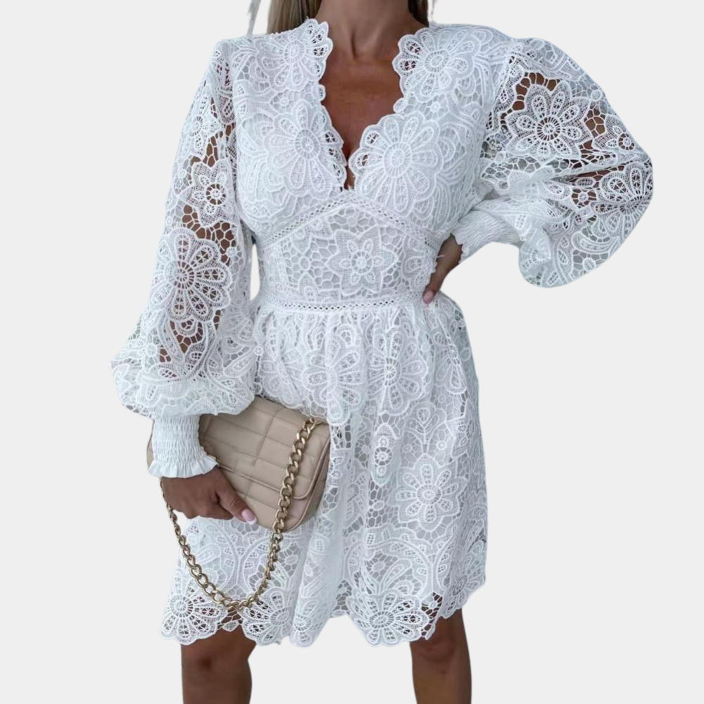 Zomerse kanten midi-jurk voor dames