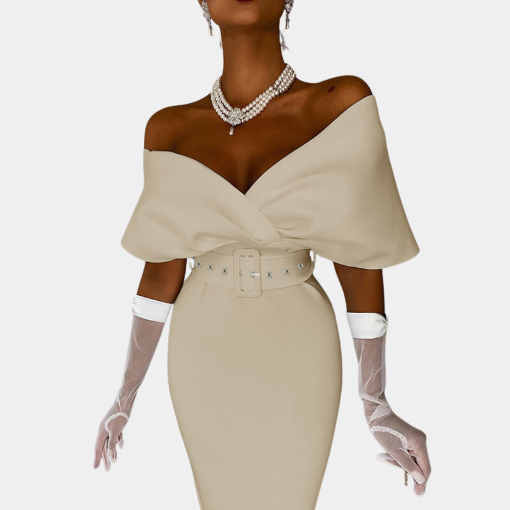Elegante off-shoulder zomeravondjurk voor dames