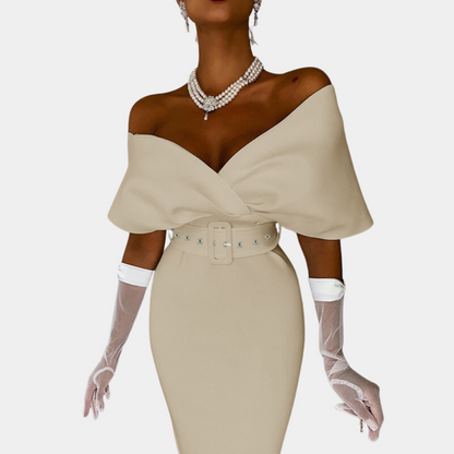 Elegante off-shoulder zomeravondjurk voor dames
