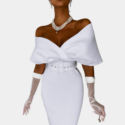 Elegante off-shoulder zomeravondjurk voor dames