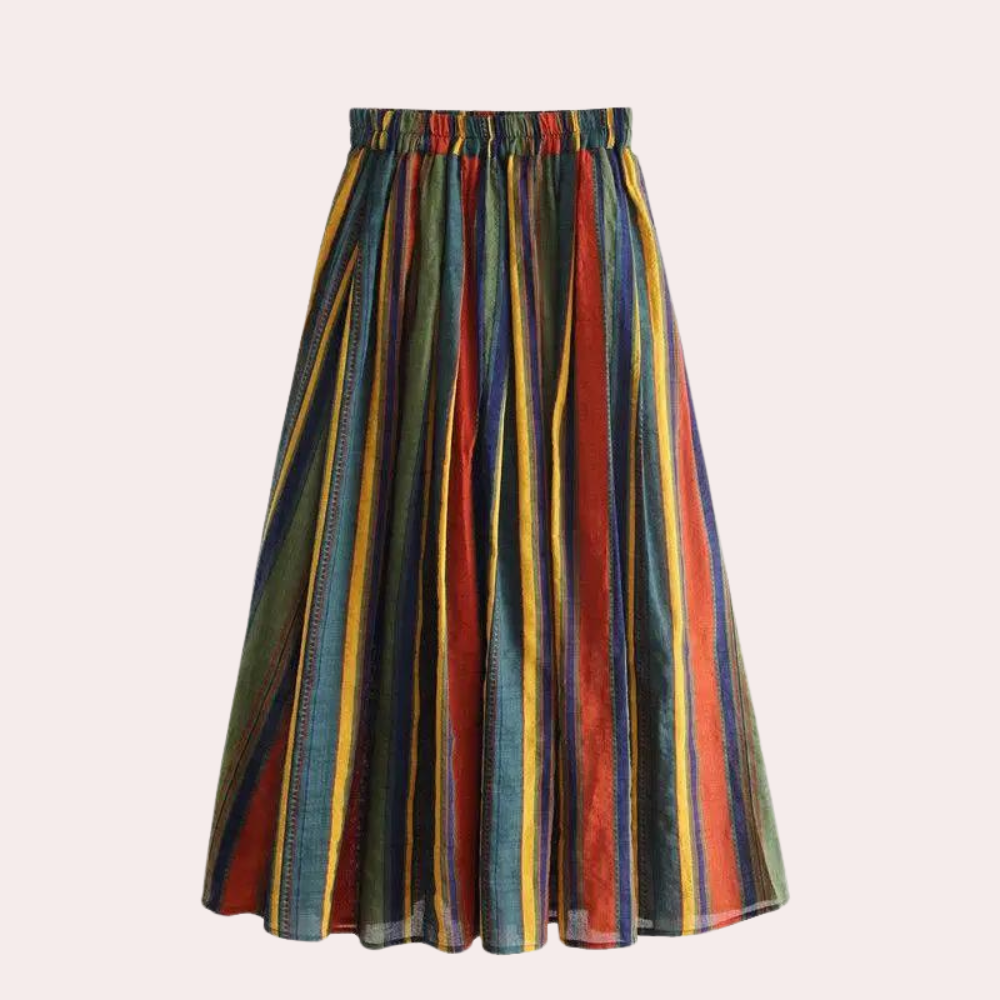 Gestreepte retro zomerrok voor dames