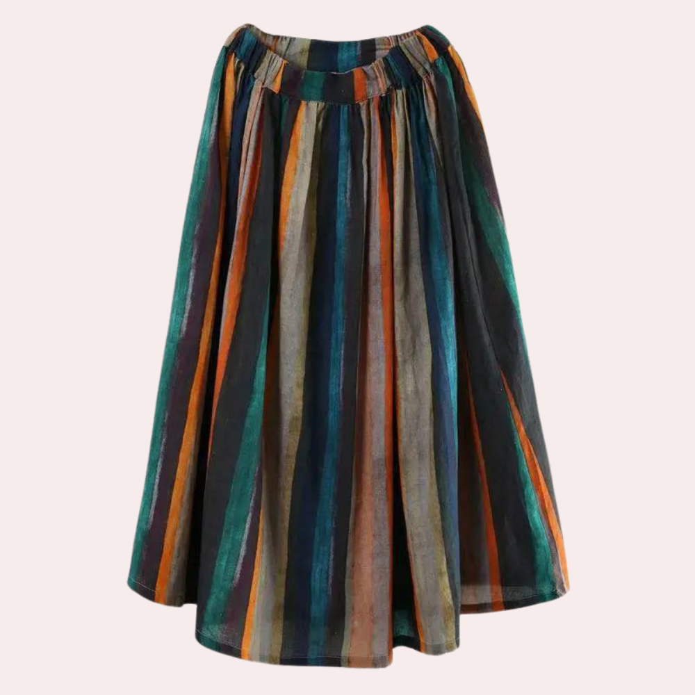 Gestreepte retro zomerrok voor dames