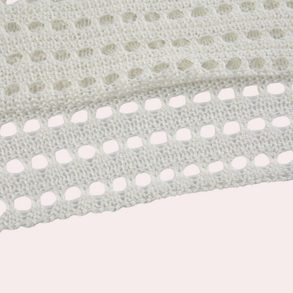 Moderne gebreide dames crop top voor de zomer