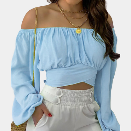 Off shoulder blouse met lange mouwen voor dames - Zomerse stijl