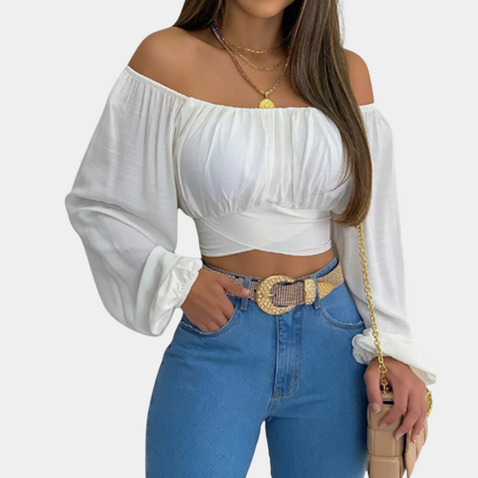 Off shoulder blouse met lange mouwen voor dames - Zomerse stijl