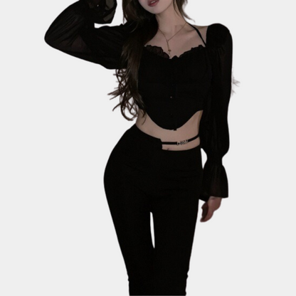Off-shoulder zomerse crop top voor dames