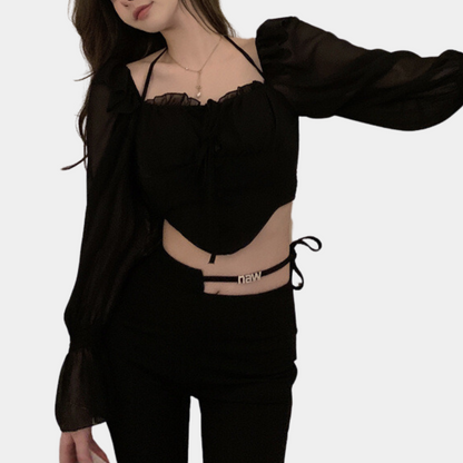 Off-shoulder zomerse crop top voor dames