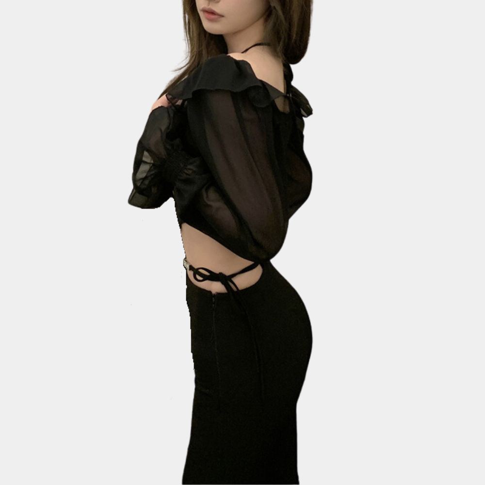Off-shoulder zomerse crop top voor dames