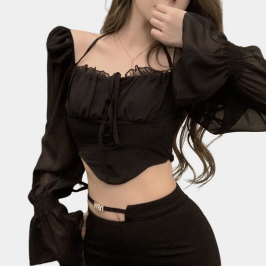 Off-shoulder zomerse crop top voor dames