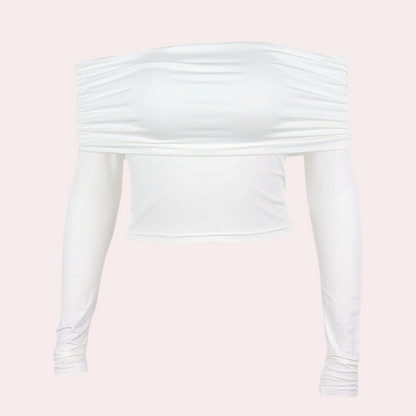 Damestop met lange mouwen en off-shoulder voor de zomer
