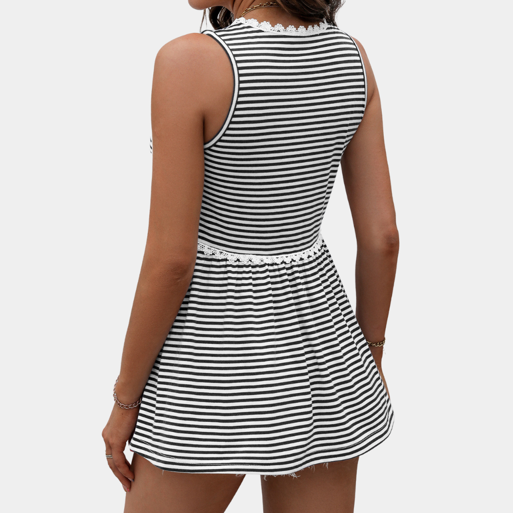 Gestreepte gebreide zomertanktop voor dames
