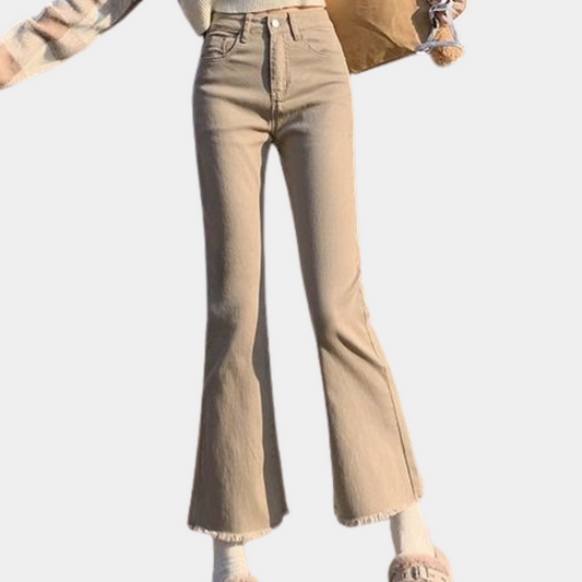 Zomerse uitlopende denim broek voor dames