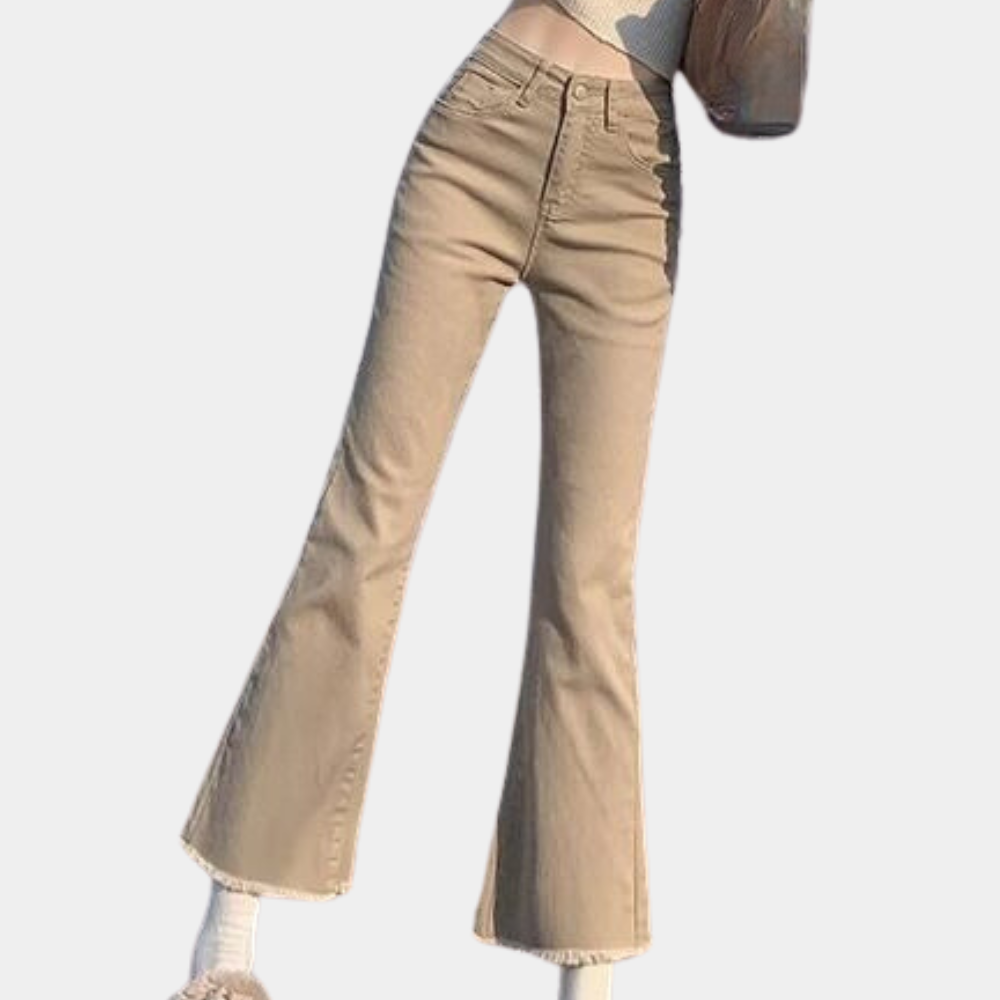 Zomerse uitlopende denim broek voor dames