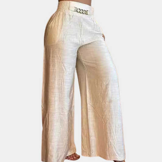 Elegante damesbroek met wijde pijpen voor de zomer