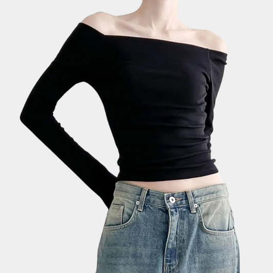 Off-shoulder damestop met lange mouwen voor de zomer