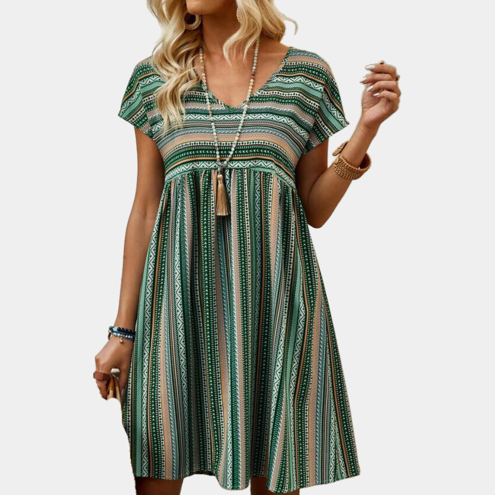 Comfortabele gestreepte zomerjurk voor dames
